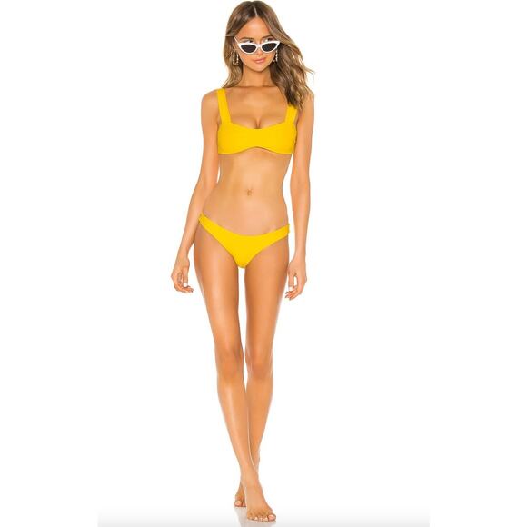 Tularosa Swim Flirty Bikini Bottom In Golden Yellow Women's Size XL NWT - Picture 7 of 7